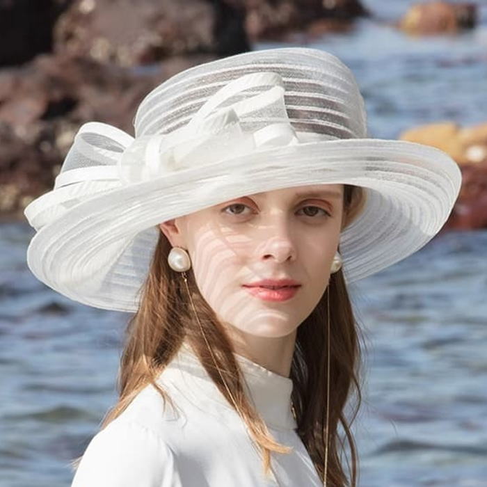 ピンク 大きい 麦わら帽子 レディース 女優帽 つば広 女優ストローハット 女優帽子 ハット リボン ヘッドド ビッグ ホワイト