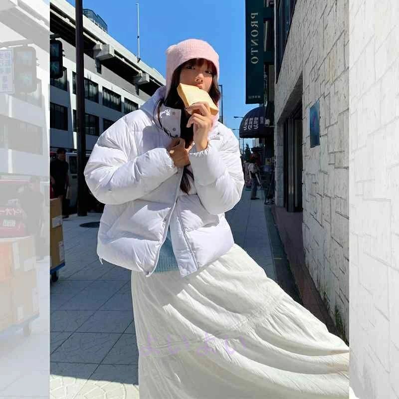 レディース キレイ 着飾る 白いこと 中 厚地の外套 落ちこむ 秋冬 ボンネット 好いたらしい 綿