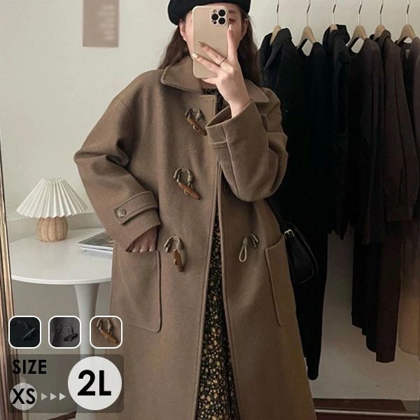 秋冬 レディース 小さいサイズ スプリングコート ダッフルコート 中綿コート ロング 学生 コクーンコート|Yuri Yuri Fashion