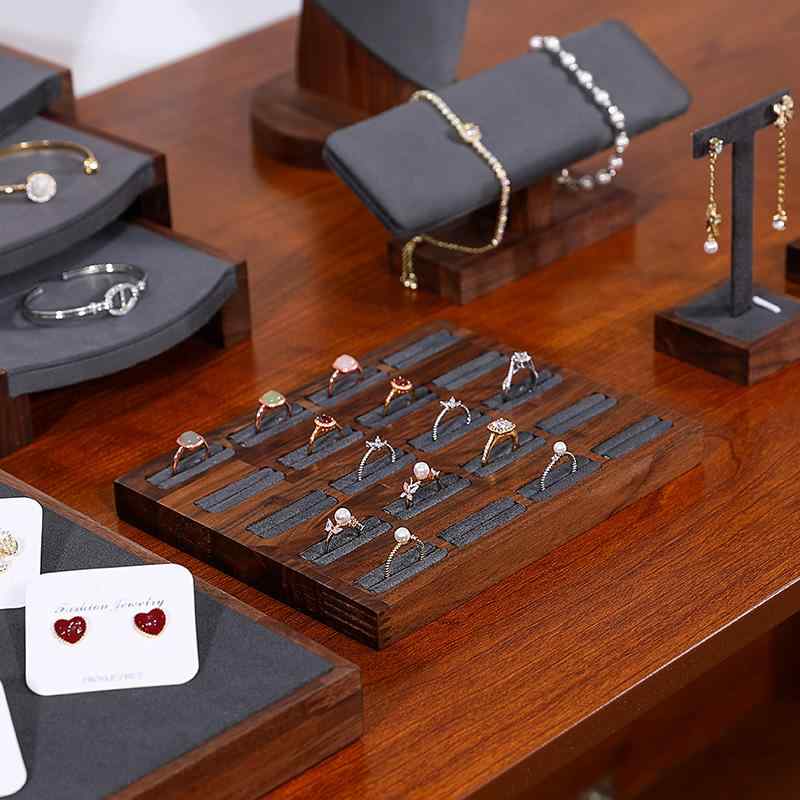 ホルダー ピロー 展示 豪華 ウォールナット ジュエリー デ ネックレス イヤリング 指輪 ブレスレット 収納 装飾 品