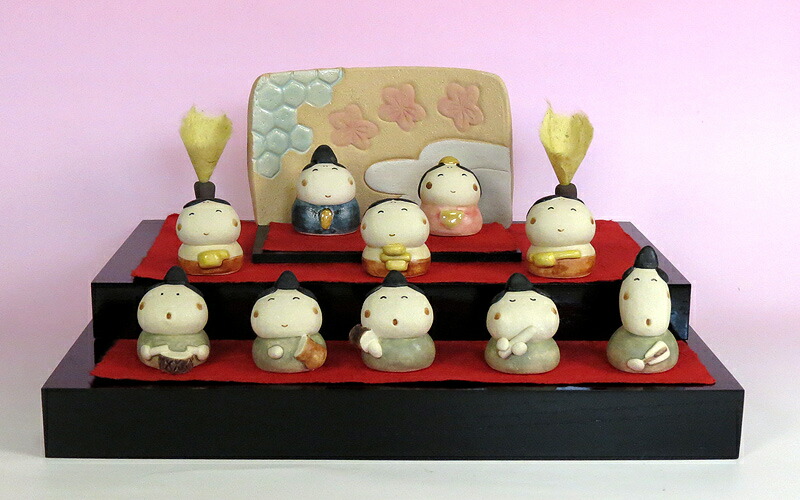 楽天市場】雛陶人形 ちっちゃい雛三段セット 羽田桂子（サバイディ