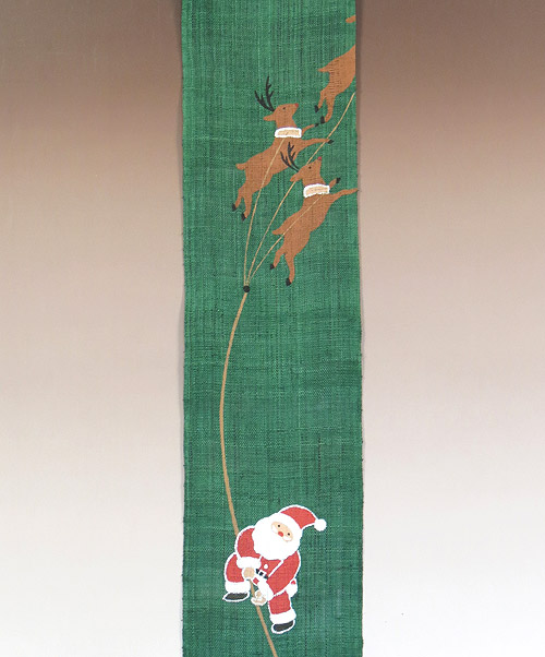 和風長尺細タペストリー・サンタの宝袋 （クリスマス）/ 京都 洛柿庵