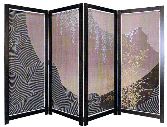 楽天市場】楠 彫 両面 屏風『 花鳥 山水 尽し 』 彫刻家 李建 細密