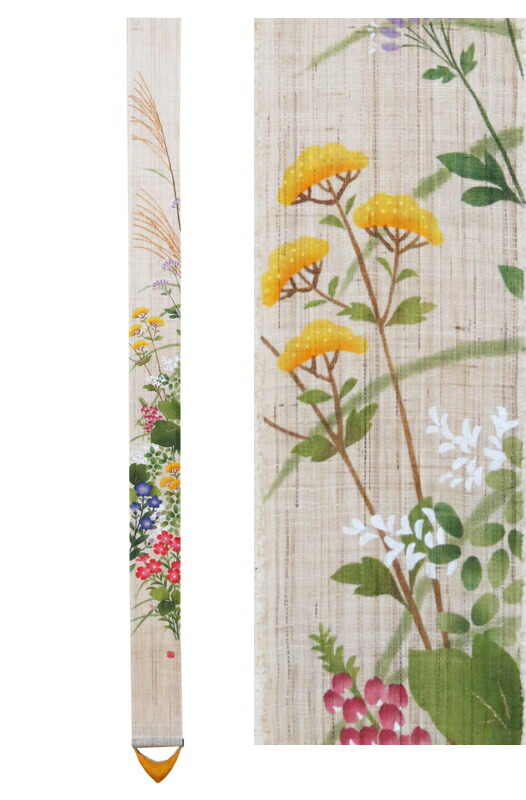 京都洛柿庵 タペストリー ★金彩すすき★ 手染め麻タペストリー「金彩すすき」 [京都洛柿庵オンライン