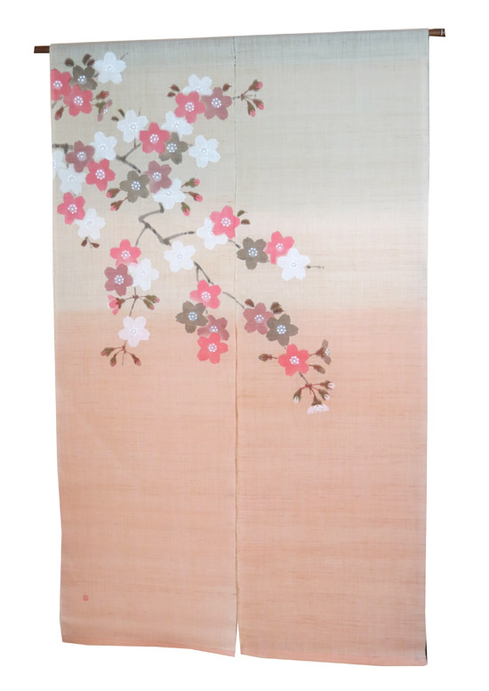 楽天市場】麻 桜 のれん ・桜吹雪/受注制作/（和風モダン