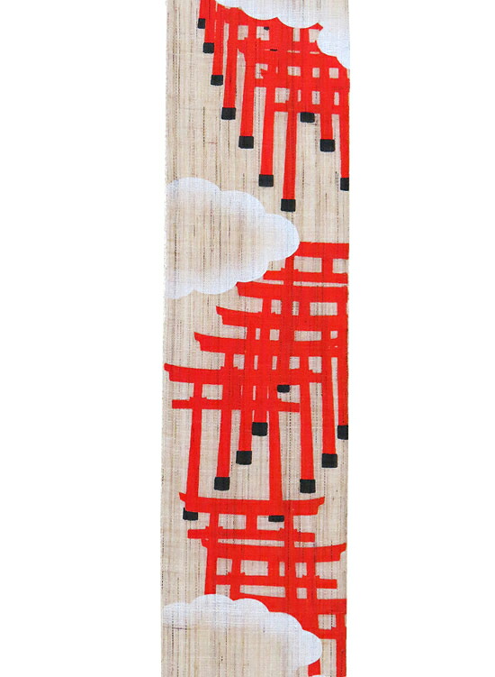 京都 【洛柿庵】タペストリー えんむすび「碧 ao」 手染め麻細タペ