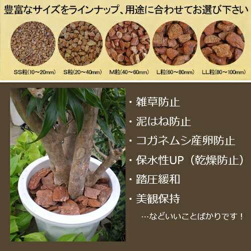 楽天市場 装飾用マルチング材 インテリアバーク ２ｌ ３ｓ 悠彩堂