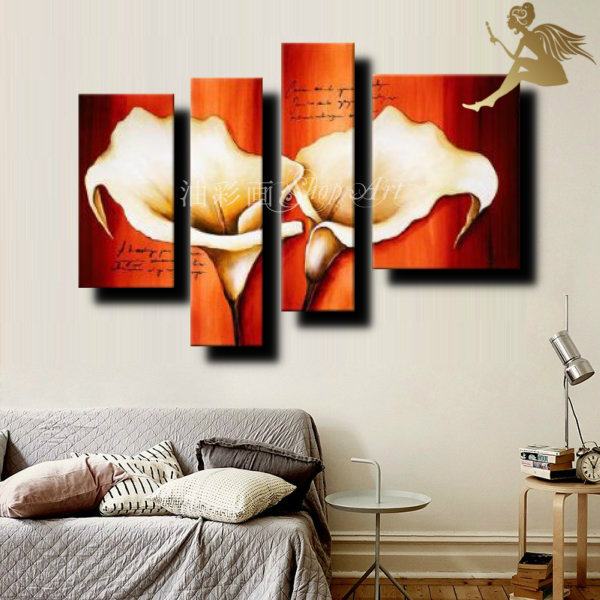上等な 壁掛け 花 送料無料 絵画 アートパネル インテリア キャンバスアート 油絵 景色 絵 壁飾り 1695 おしゃれ 白いユリ オレンジ アートボード ４パネルｓｅｔ 風景画モダン 油絵 油彩画 絵手書き 1695 Www Mcs Office Jp