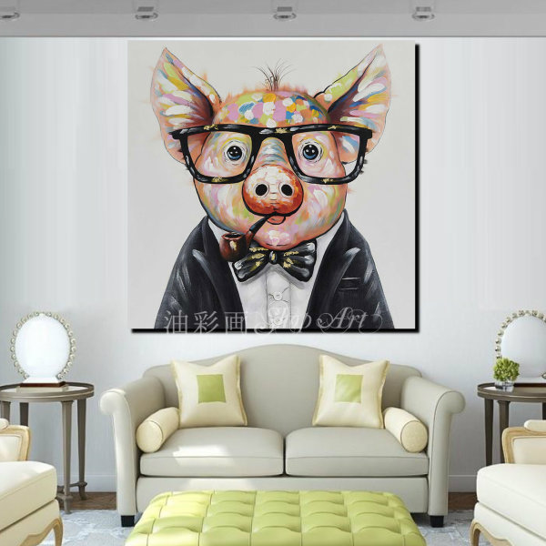 アニマルポップアート 号が選べる 貨物輸送無料 手口ペイント筆蹟のオイルペインティング画 図 装飾 インテリア装飾ハイカラ 綺麗 キュート4つ足 アートダイアログボックス図解 油彩 手漆塗 士なぶたさん1 Lサイズ 5093l Effie Europe Com