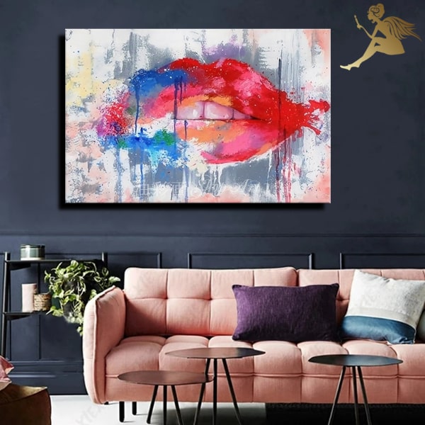 アートパネル 油絵 風景画 絵画特大 1パネル【手書きの油彩画】絵画 インテリア 【送料無料】【木枠付き ウォールデコ】【手書き】【壁掛け】【絵】『カラフルリップ 5108』【モダンアート】壁掛け アートボード【現代アート】おしゃれ|油彩画SHOP ART