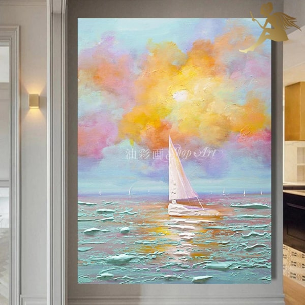 楽天市場】インテリアアート/絵画/壁掛け/手書き/油絵/風景画/絵