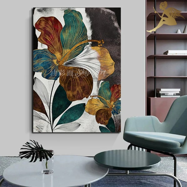 手書き油絵　抽象画　壁掛け　インテリア玄関飾り　アートパネル壁掛けアートモダン ga_743_1.jpg