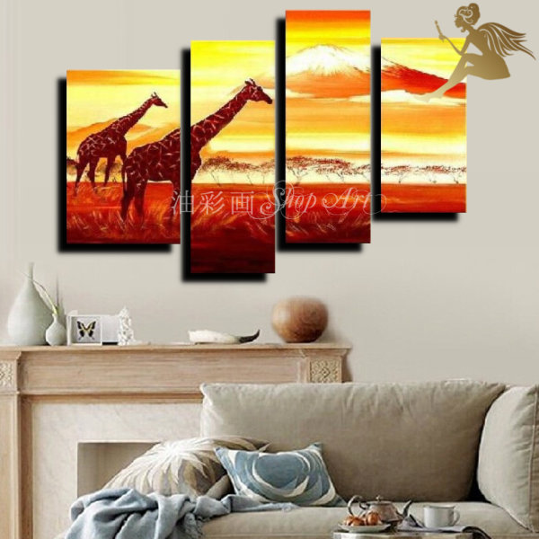 手書き 油彩画 油絵 壁掛け 風景画 動物画 モダン インテリア アートパネル パネルset 匹のキリンw0721絵画 インテリア 送料無料 アートパネル モダン 玄関 Elteachermurcia Com