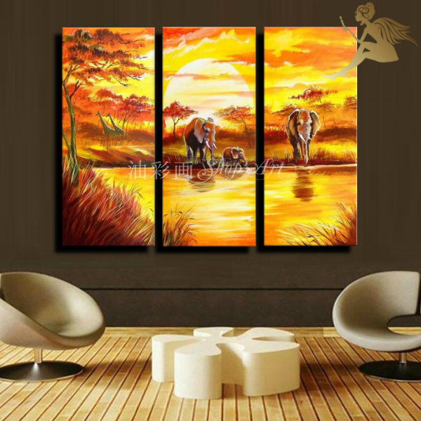 楽天市場】【絵画】【壁掛け】【手書き】【油絵】【動物画】【絵】【象