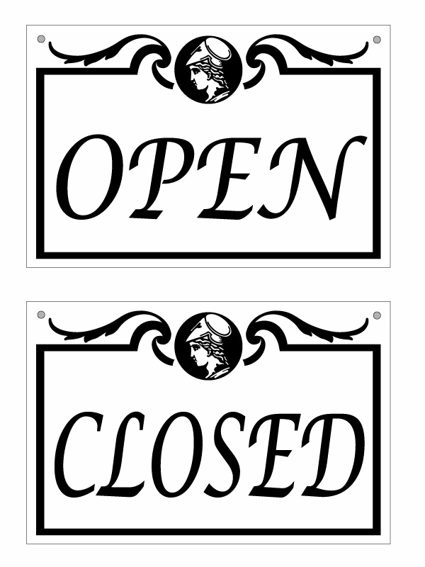 【オープンクローズ両面パネル看板・大判Lサイズ：幅約45×高約30cm・ミドエ OPEN CLOSED】ハンドメイド 英語看板 パネル サイン 開店 閉店 ショップ用 オープン看板