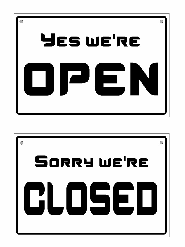 【名入れタイプ】【オープンクローズ両面パネル看板・大判Lサイズ：幅約45×高約30cm・カンスト OPEN CLOSED 上部に名入れ】