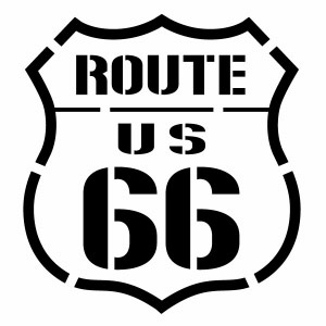 楽天市場】【2枚組 カッティングステッカー アメリカ ルート66（Route 66） ステンシルバージョン 大判Lサイズ  幅約27cm×高約29cm】ハンドメイド 国道66号線 R66 道路標識 ステッカー アメリカン。 : ゆうせいマーケット