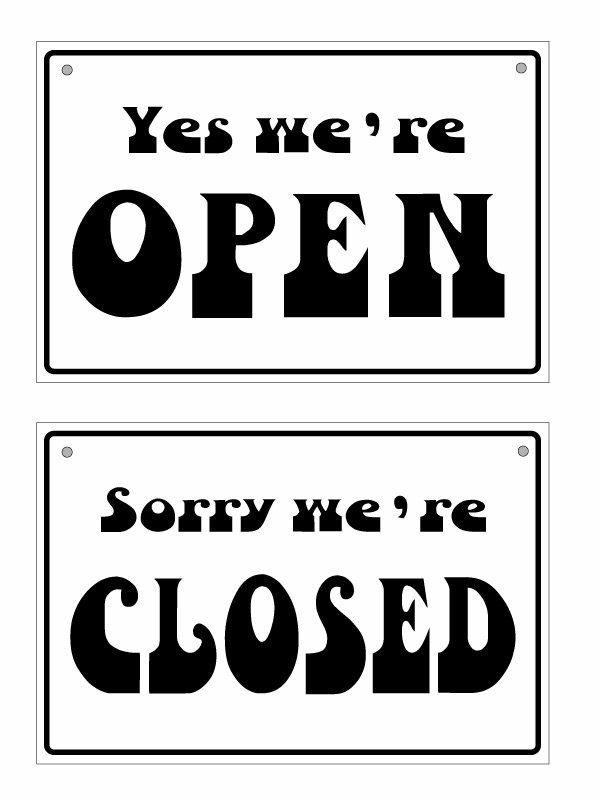 【名入れタイプ】【オープンクローズ両面パネル看板・大判Lサイズ：幅約45×高約30cm・イクエル OPEN CLOSED 上部に名入れ】