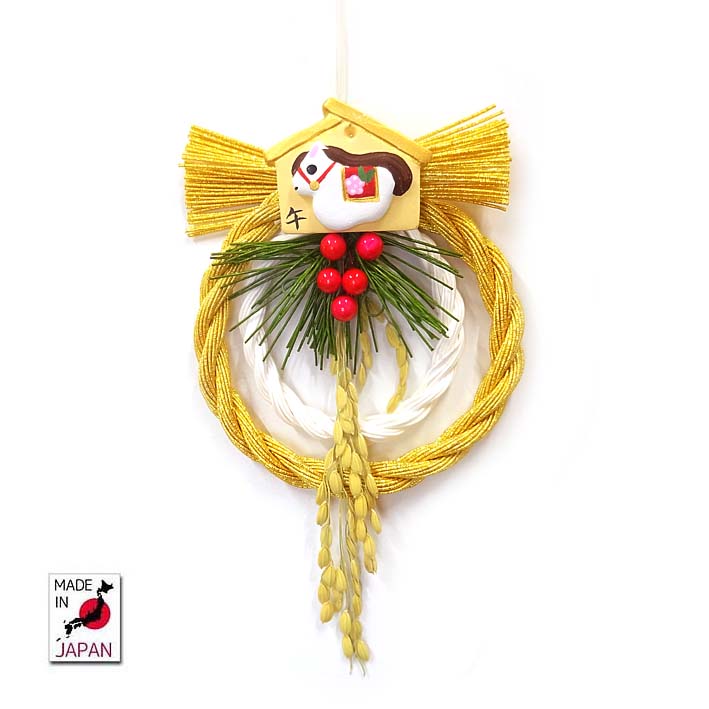 楽天市場】国産ミニ干支リース 水引（午）【国産魚沼しめ飾り