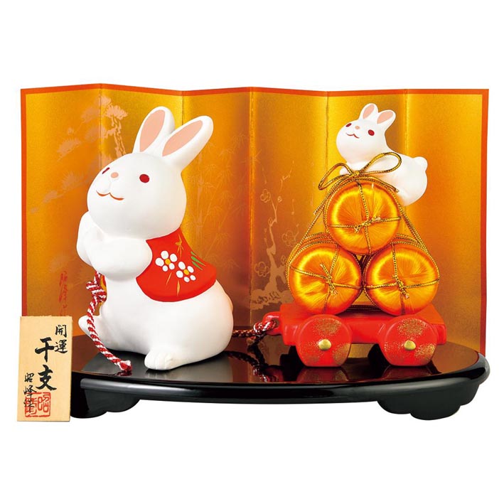 楽天市場】開運小槌乗り卯破魔矢（特大）【128】【干支 置物