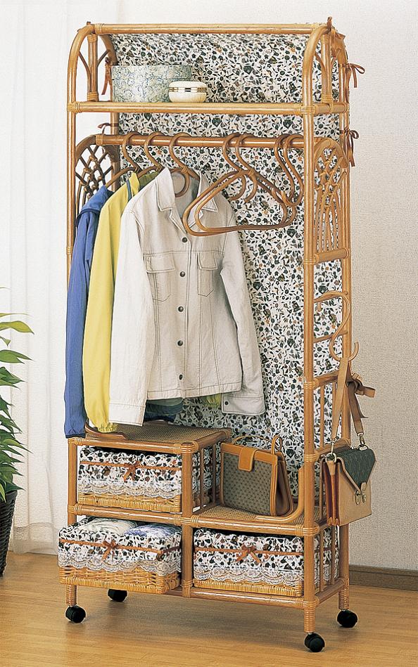 残りわずか 楽天市場 ランキング1位獲得 収納家具 本棚 ラック カラーボックス ウッドラック 籐 上棚付ハンガーラック 75幅 W666よく着る服のちょい掛けに便利 W666 衣類収納シャツシンプル洋服入れ物ラックスペース収納ケース整理理整頓クローゼット隙間箱