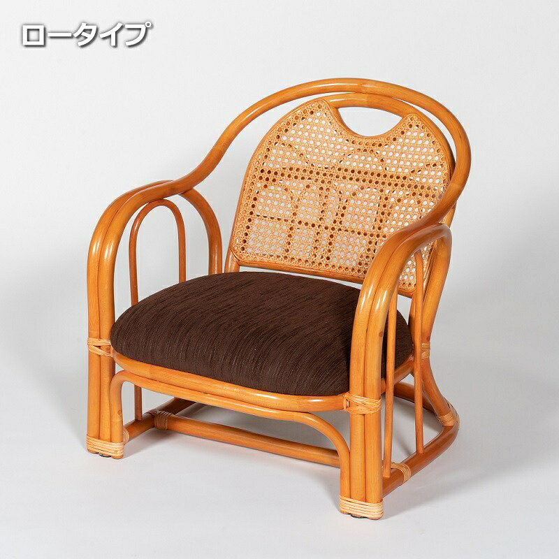 \本日P6倍!300円クーポン/イス・チェア 座椅子 ラタンアームチェア ロータイプGNM20512 籐製 座椅子 収納 ラック付 椅子 チェア リビング 和室|バリュー家具【ゆとり生活研究所】