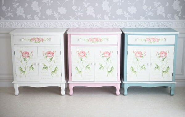 食器棚 キッチンボードgdr Wv 収納家具 ハンドペイント ホワイト ブルー 300円offクーポン配布中 キッチン収納 キッチン収納 姫系 ピンク ガーリー バリュー家具 キッチン収納 薔薇のキッチンキャビネット 姫系 ゆとり生活研究所