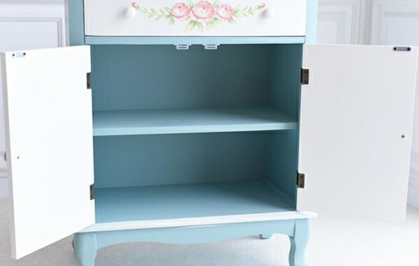 食器棚 キッチンボードgdr Wv 収納家具 ハンドペイント ホワイト ブルー 300円offクーポン配布中 キッチン収納 キッチン収納 姫系 ピンク ガーリー バリュー家具 キッチン収納 薔薇のキッチンキャビネット 姫系 ゆとり生活研究所