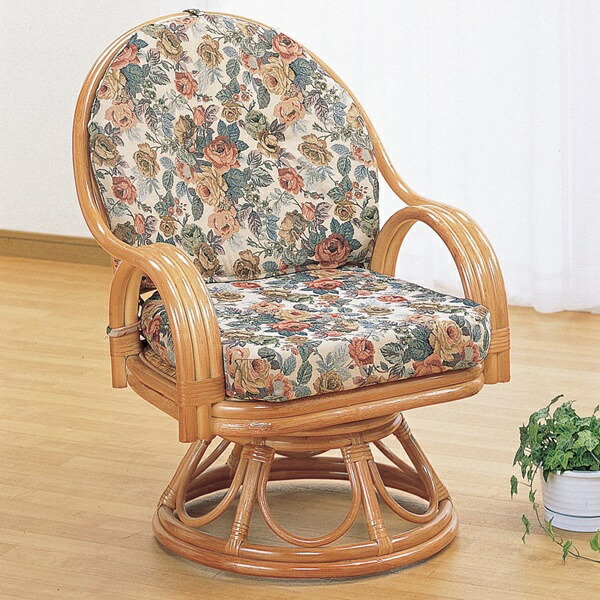 ＼最大78%OFF！新生活sale／イス チェア 座椅子 籐 回転座椅子 S583 完成品 ラタン 今枝商店 リビング 和室 高級感 なごみ 温もり ジャガード 花柄 回転 洋室 立ち上がり楽