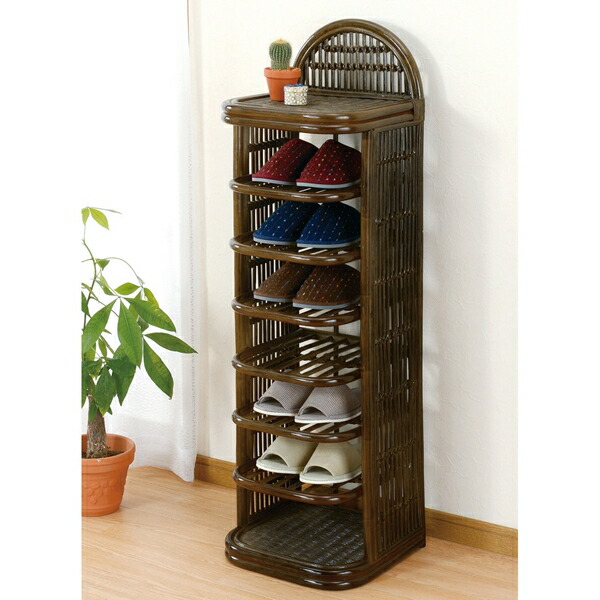 楽天市場】スリッパラック5段タイプ R-295B ブラウン 籐 籐家具