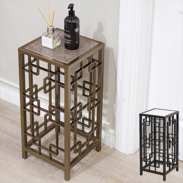 楽天市場】テーブル コンソールテーブル 大理石とアイアンの フラワー