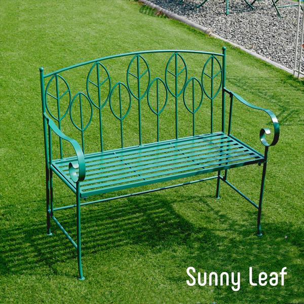＼本日P6倍!300円クーポン／エクステリア ガーデンファニチャー ガーデンファニチャー ベンチ 縁台 Sunny Leaf アイアン製 ガーデンベンチ SPL-9002 ガーデンファニチャー ガーデンテーブル 角丸長方形 簡単組立 折りたたみ式 折り畳み テーブル 野外卓 庭 ベランダ