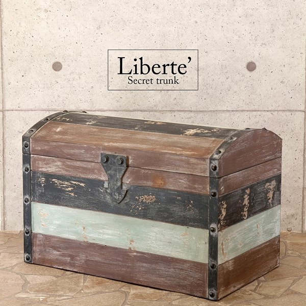 Liberteリベルテ シークレット トランク 収納家具 本棚 ラック カラーボックス その他完成品 AS23178 木製トランク 宝箱 ディスプレイ 収納 店舗|バリュー家具【ゆとり生活研究所】