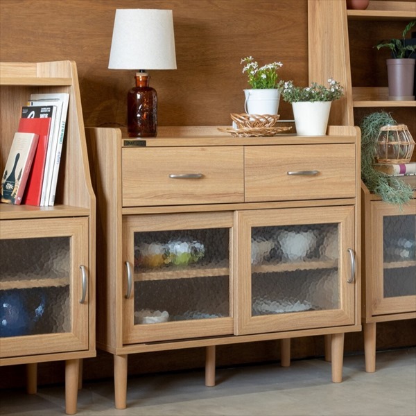 ＼最大78%OFF！新生活sale／収納家具 本棚 ラック カラーボックス スチールラック シェルフ ジェロディ 84cmボード 北欧スタイルのシンプルなサイドボード 910218462 K164 レトロ ガラス扉