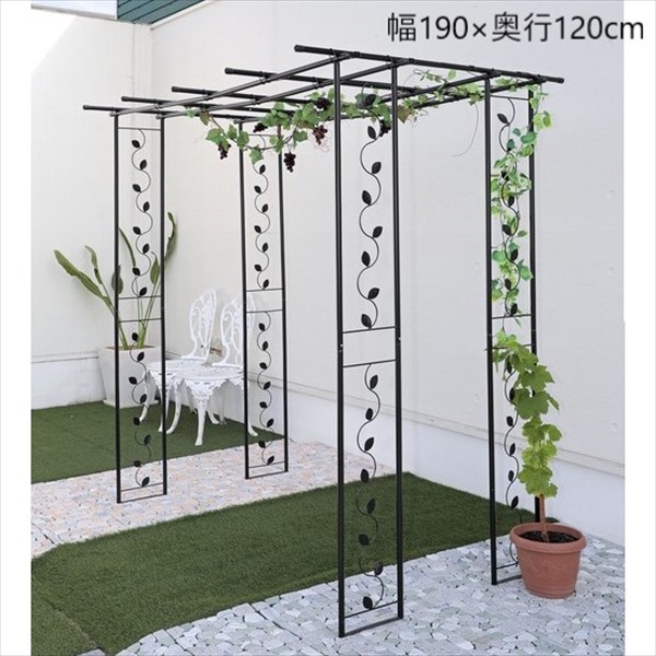 【ランキング獲得】くだもの棚セット 大 幅190×奥行120cm ガーデニング 農業 農業資材 支柱 トンネルパッカー 支柱 a32523 FL-3150 スチール リーフ模様 転倒防止 固定ペグ 安心 ガーデンパーゴラ ぶどう キウイ ツル性 9,053円