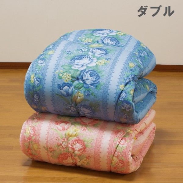 フランス産 ウール混ボリューム掛布団 ダブル 寝具 掛け布団a3382610 a3382620 FL-3336 フランス産 ウール 吸湿 保温 弾力性 暖か 掛布団 特殊キルティング 綿100% 高級感 花柄 冬は暖かく夏は涼しい 天然ウール|バリュー家具【ゆとり生活研究所】