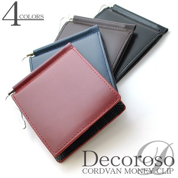 ＼最大78%OFF！新生活sale／財布 ケース マネークリップ Decoroso 馬革×牛革 メンズマネークリップ cl-1827 マネークリップ メタルクリップ 機能的 デザイン ブラック カードホルダー 実用性 馬革 牛革 レッド ブルー ブラック ブラウン