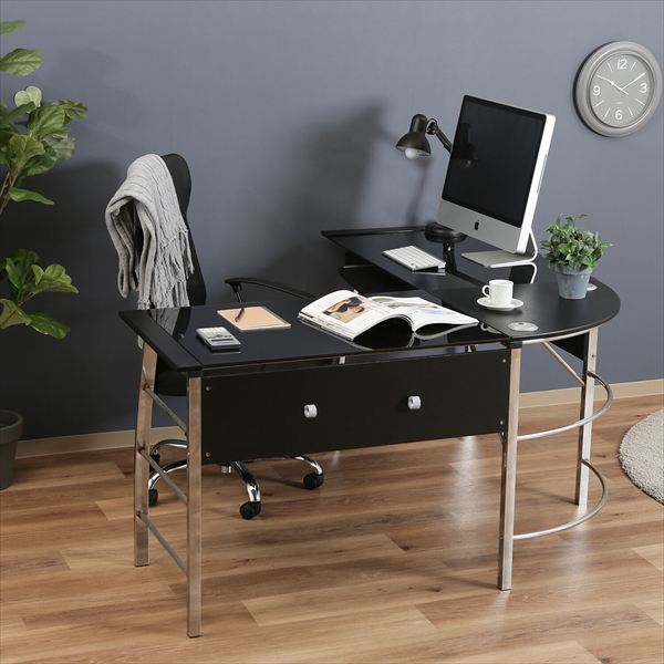 楽天市場】デスク パソコンデスク ガラスPCデスク L型 CT-104070390