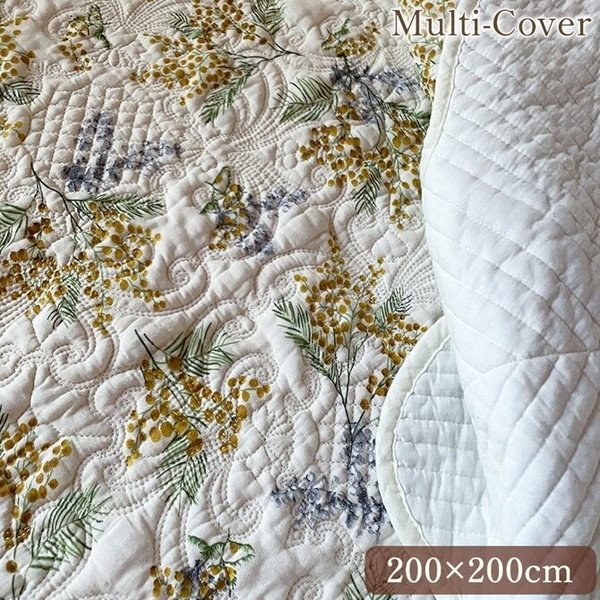 ＼本日P10倍300円クーポン／ 寝具 寝具カバー シーツ ベッドカバー ベッドスプレッド ミモサプランタン マルチカバー MWK3468-N2 ミモザ ナチュラル かわいい お洒落 マルチカバー ロマンチック 敷物 カバー ベッドカバー ファブリック｜バリュー家具【ゆとり生活研究所】
