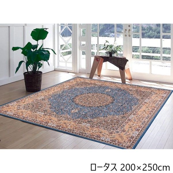 ＼本日300円クーポン配布／カーペット マット 畳 カーペット ラグ 転写プリントカーペット ロータス 200&times;250cmLOTUS250 高級感 伝統的 重厚感 アクセント 華やか クラシック カーペッ トラグ マット プレゼント 新生活｜バリュー家具【ゆとり生活研究所】