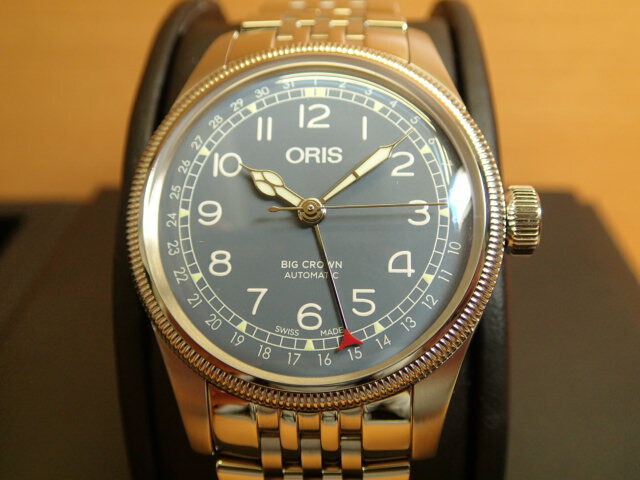 オリス 時計 ビッグクラウン ポインターデイト 40mm メンズサイズ ブルー文字盤 腕時計 75477414065M メタルブレスレット 送料無料 正規輸入品 お手続き簡単な分割払いも承ります。月づきのお支払い途中で一括返済することも出来ますのでご安心ください。