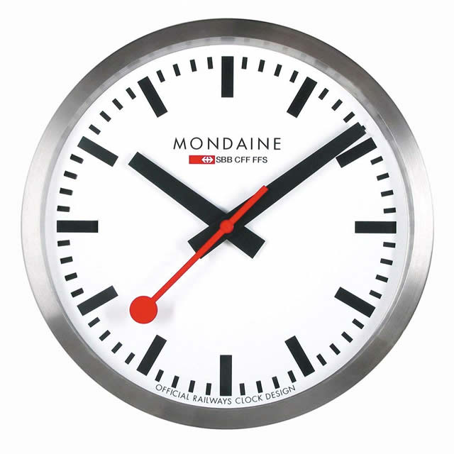 MONDAINE モンディーン 掛時計 ウォールクロック ホワイト 25cm スイス国鉄オフィシャル 鉄道ウォッチ A990.CLOCK.16SBB 壁掛け時計｜ｅ-優美堂店