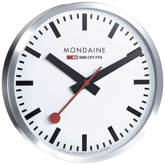 MONDAINE モンディーン 掛け時計 ウォール時辰儀 白いこと 40糎 スイス連邦国鉄公式的 鉄道線路ご覧なさる A995.CLOCK.16SBB 飾りつけ時辰儀