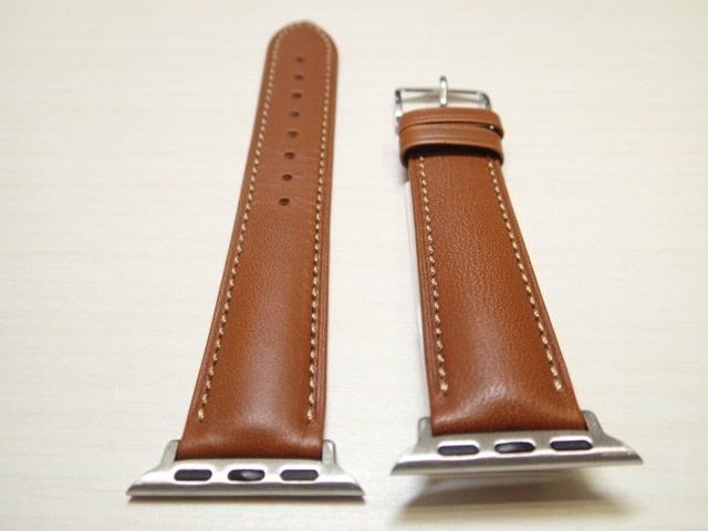 アップルウォッチ対応 取り付け可能 アダプター付き HIRSCH ヒルシュ KENT / ケント ゴールデンブラウン 腕時計ベルト イタリアンカーフ 20mm 22mm