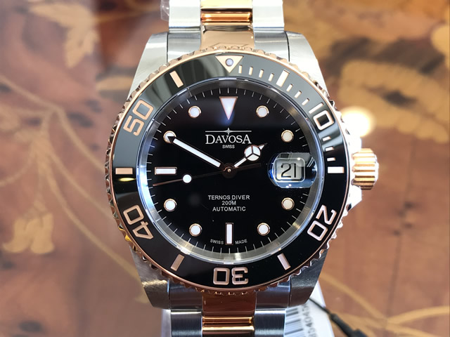 ダボサ 腕時計 DAVOSA Ternos テルノス PVD ローズゴールド 自動巻 機械式 ダイバー 腕時計 161.555.65 メンズ 40mm 正規輸入品 9827037 お手続き簡単な分割払いも承ります。