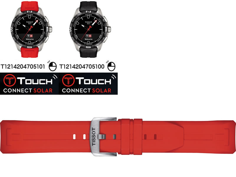 商い ティソ 腕時計 TISSOT T-タッチ コネクト ソーラー 専用 レッド