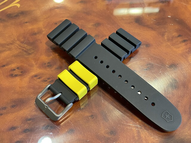 VICTORINOX ビクトリノックス 時計 腕時計 替えベルト バンド INOX Professional Diver イノックス プロフェッショナルダイバーズ 専用 ラバー ベルト 腕時計 22mm ベルト バンド ストラップ チタン尾錠｜ｅ-優美堂店
