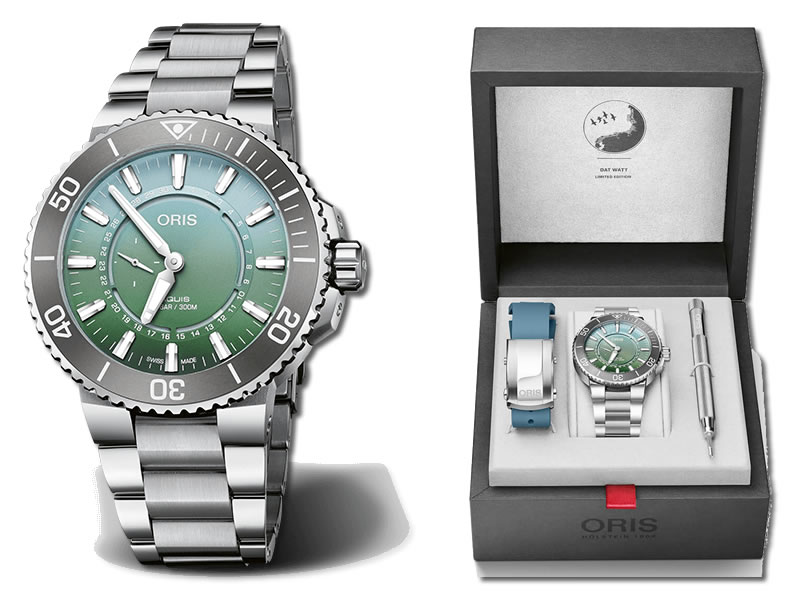 ORIS オリス 腕時計 世界限定2,009本 ダットワット リミテッドエディション II 43.5mm グリーンのグラデーション文字盤 743 7734 4197-Set 送料無料 正規品