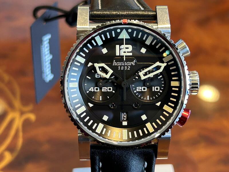 ハンハルト プリムス パイロット ブラック hanhart 腕時計 H740.210-0020 Primus Pilot Black 優美堂 分割払いできます!お手続き簡単な分割払いも承ります。月づきのお支払い途中で一括返済することも出来ますのでご安心ください。