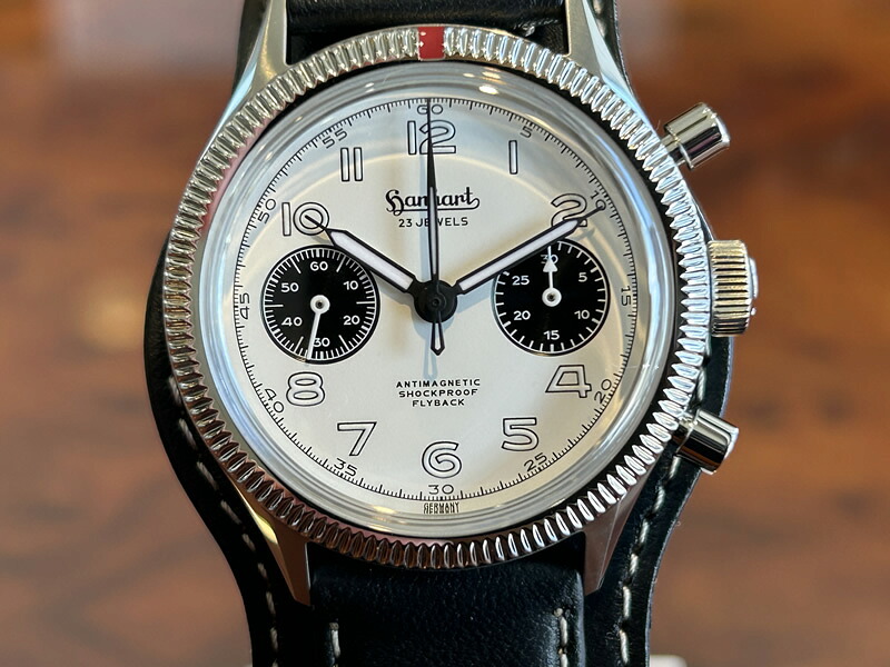 ハンハルト hanhart H701.201-7010 PIONEER 417ES 1954 Flyback Panda 39 パイオニア 417ES 1954 フライバック パンダ 39mm
